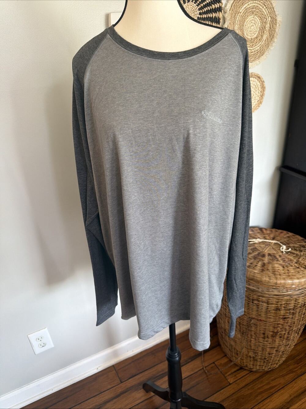 Columbia Sportswear Co. Men's Omni-Wick Long Sleeve Gray Crew Neck Tee Size XXL